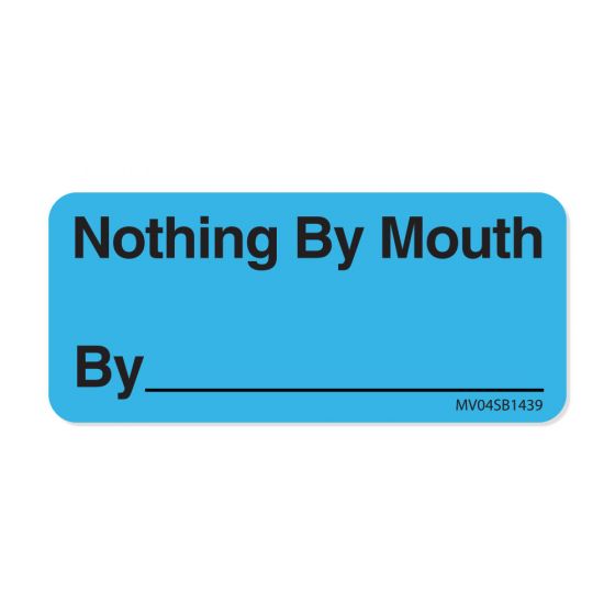 Label Paper Removable Nothing By Mouth, 1" Core, 2 1/4" x 1", Blue, 420 per Roll