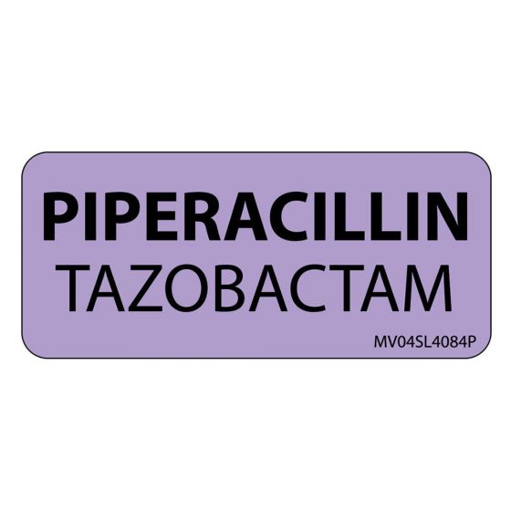 Label Paper Permanent Piperacillin, 1" Core, 2 1/4" x 1", Lavender, 420 per Roll