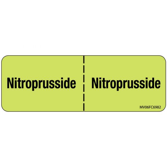 Label Paper Removable Nitroprusside:, 1" Core, 2 15/16" x 1", Fl. Chartreuse, 333 per Roll