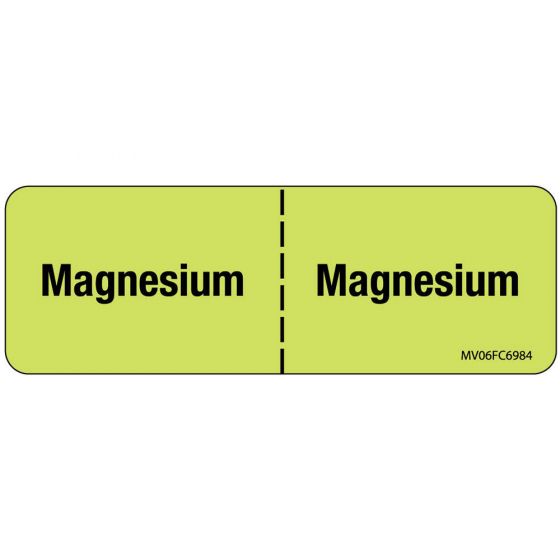 Label Paper Removable Magnesium:, 1" Core, 2 15/16" x 1", Fl. Chartreuse, 333 per Roll