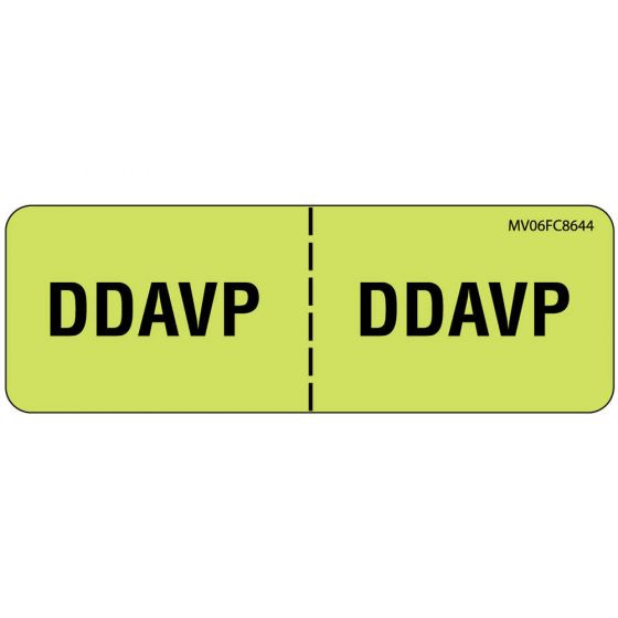 Label Paper Removable DDAVP: DDAVP, 1" Core, 2 15/16" x 1", Fl. Chartreuse, 333 per Roll