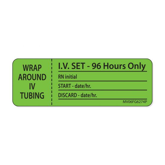 Label Paper Permanent Wrap Around IV, 1" Core, 2 15/16" x 1", Fl. Green, 333 per Roll