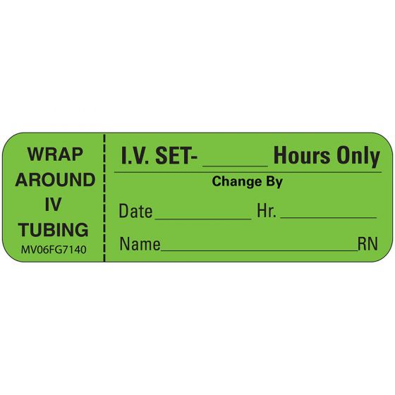 Label Paper Removable Wrap Around IV, 1" Core, 2 15/16" x 1", Fl. Green, 333 per Roll