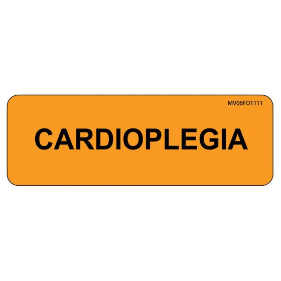 Label Paper Removable Cardioplegia, 1" Core, 2 15/16" x 1", Fl. Orange, 333 per Roll