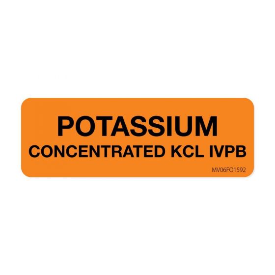 Label Paper Removable Potassium, 1" Core, 2-15/16" x 1", Fl. Orange, 333 per Roll