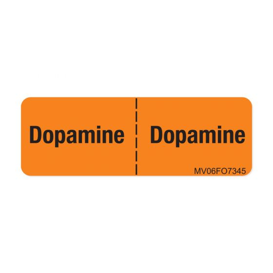 Communication Label (Paper, Removable) Dopamine ¦ Dopamine 2-15/16" x 1" Fluorescent Orange - 333 per Roll