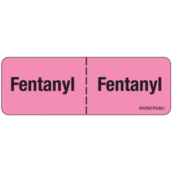 Label Paper Removable Fentanyl: Fentanyl, 1" Core, 2 15/16" x 1", Fl. Pink, 333 per Roll
