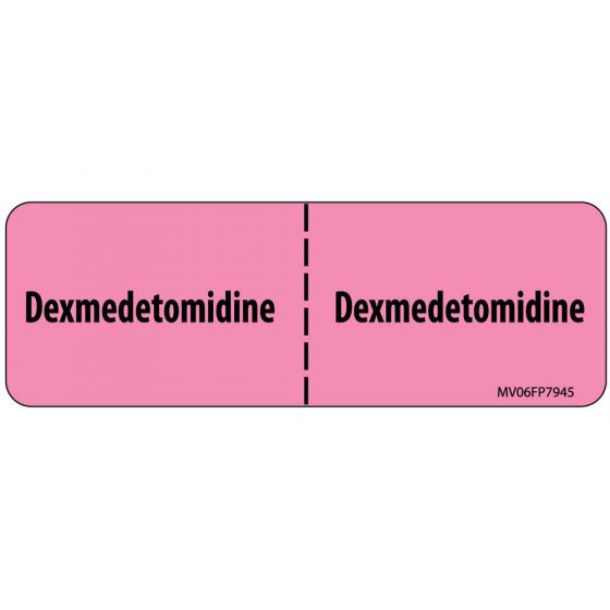 Label Paper Removable Dexmedetomidien:, 1" Core, 2 15/16" x 1", Fl. Pink, 333 per Roll