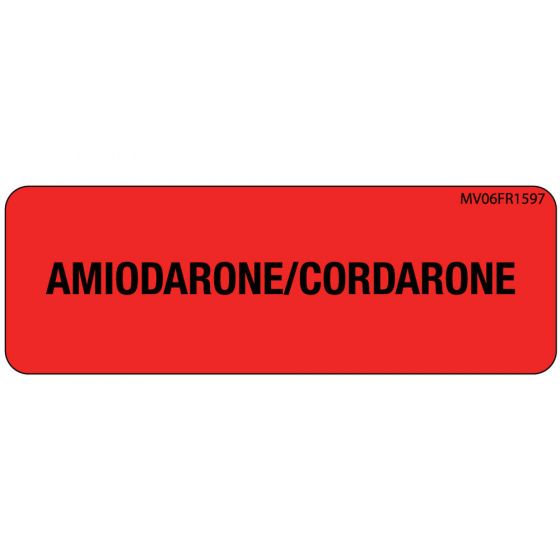 Label Paper Permanent Amiodarone/cordarone 1" Core 2 15/16"x1 Fl. Red 333 per Roll
