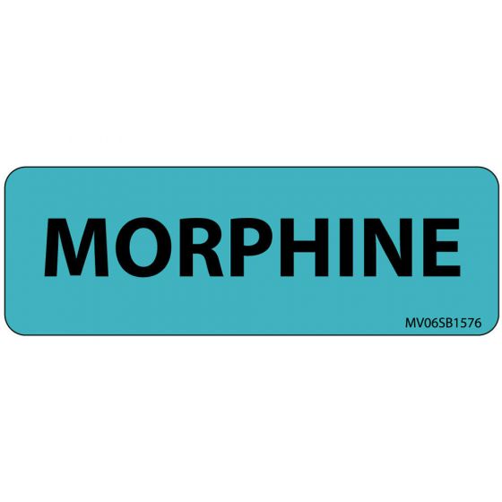 Label Paper Removable Morphine, 1" Core, 2 15/16" x 1", Blue, 333 per Roll