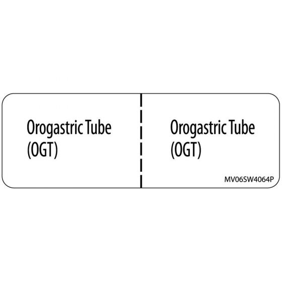 Label Paper Permanent Orogastric Tube, 1" Core, 2 15/16" x 1", White, 333 per Roll