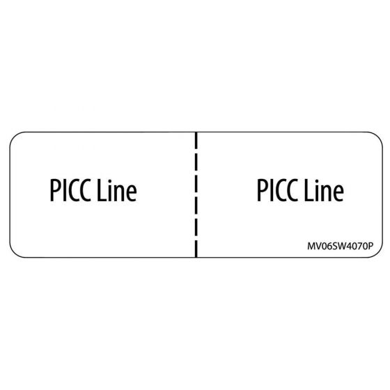 Label Paper Permanent PICC Line, 1" Core, 2 15/16" x 1", White, 333 per Roll