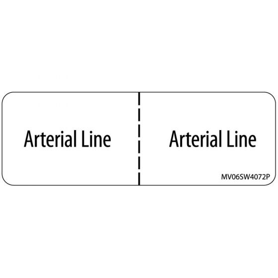 Label Paper Permanent Arterial Line 1" Core 2 15/16"x1 White 333 per Roll