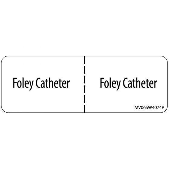 Label Paper Permanent Foley Catheter 1" Core 2 15/16"x1 White 333 per Roll