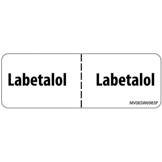Label Paper Permanent Labetalol, 1" Core, 2 15/16" x 1", White, 333 per Roll