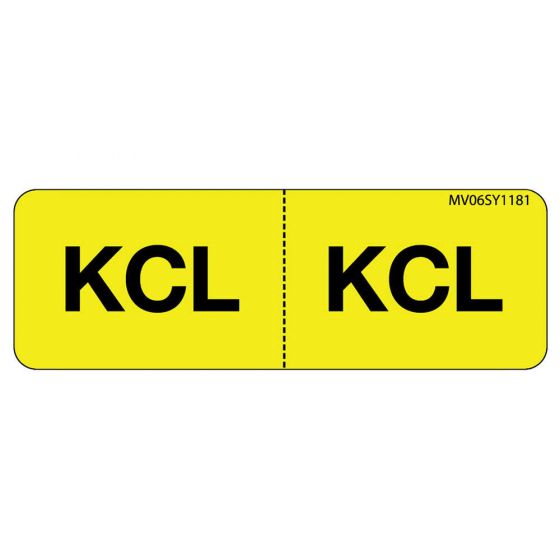 Label Paper Permanent KCL KCL, 1" Core, 2 15/16" x 1", Yellow, 333 per Roll