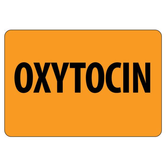 Label Paper Removable Oxytocin, 1" Core, 2" 15/16" x 2, Fl. Orange, 333 per Roll