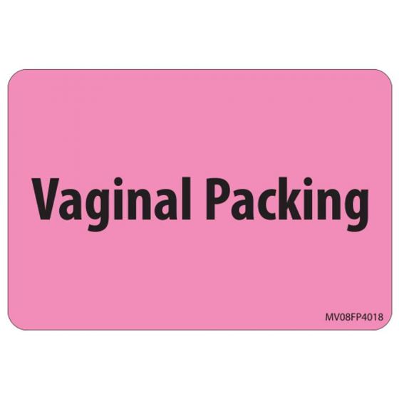 Label Paper Removable Vaginal Packing, 1" Core, 2" 15/16" x 2, Fl. Pink, 333 per Roll