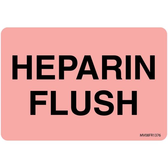 Label Paper Permanent Heparin Flush 1" Core 2" 15/16"x2 Fl. Red 333 per Roll