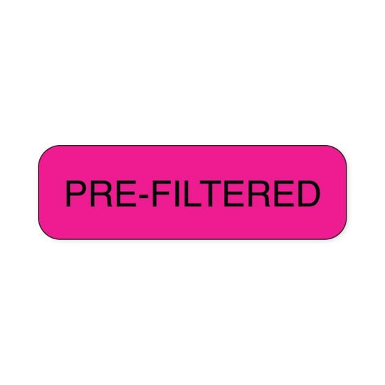 Lab Communication Label (Paper, Permanent) Pre-filteRed  1 1/4"x3/8" Fluorescent Pink - 1000 per Roll