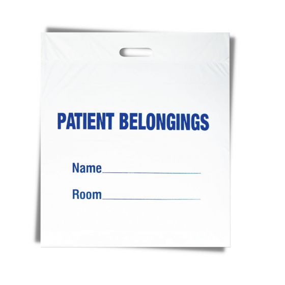 Patient Belongings Bag, Punch Out Handle, 20" x 23" x 4"