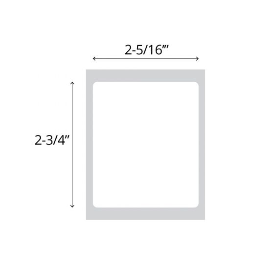 Direct Thermal Label, Paper, 2-5/16" x 2-3/4", White, 1" Core, 400 per roll