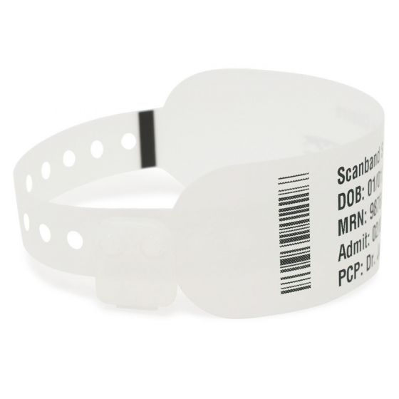 ScanBand® Soft Thermal Hospital Wristband, Adult, 1" Core, Clasp Closure, 400 per Box