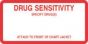 Label Paper Permanent Drug Sensitivity 1 1/2" Core 4 1/2"x2 1/4" White with Red 500 per Roll