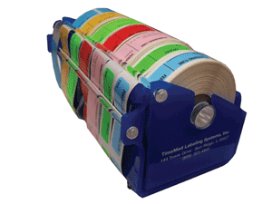 Label Includes Dispenser Paper Permanent 1" Core 2 15/16"x1 Assorted Colors 500 per Roll, 7 Rolls per Box